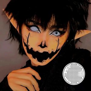 White Screen Round Mesh Halloween Lens Contact Lenses