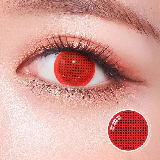 Red Screen Round Mesh Halloween Lens Contact Lenses
