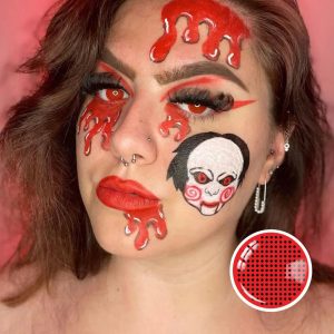 Red Screen Round Mesh Halloween Lens Contact Lenses