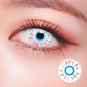 Red Vessels Blue Rim Horror Lens Contact Lenses