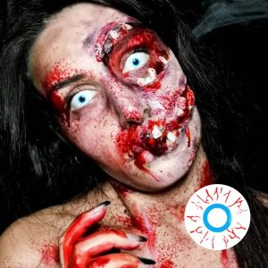 Red Vessels Blue Rim Horror Lens Contact Lenses