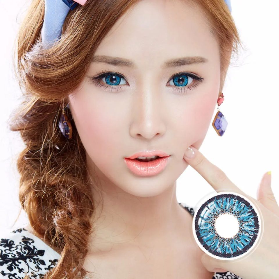 Max Elegance Tri-Tone Blue Contact Lenses